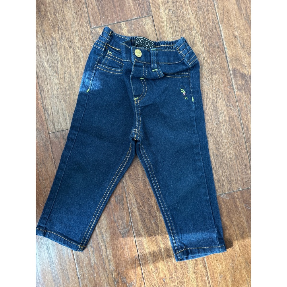 Coogi Baby Boys Jeans 18M Dark Wash Denim Elastic Waist CG Logo